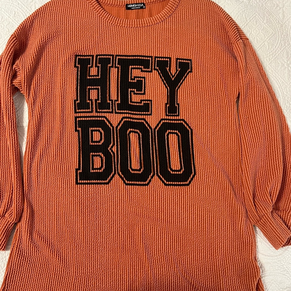 HEIMISH USA Orange 'Hey Boo' Sweater